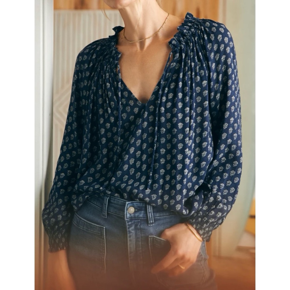 FAHERTY Lotus Floral Printed Emery Top